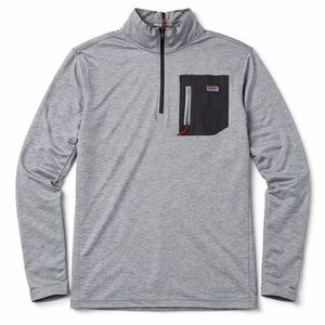 Men's Gray Quarter-Zip Pullover with Black Pocket